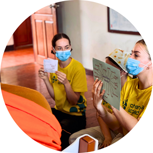 Australian university students teaching English in Northern Thailand as part of a volunteer program